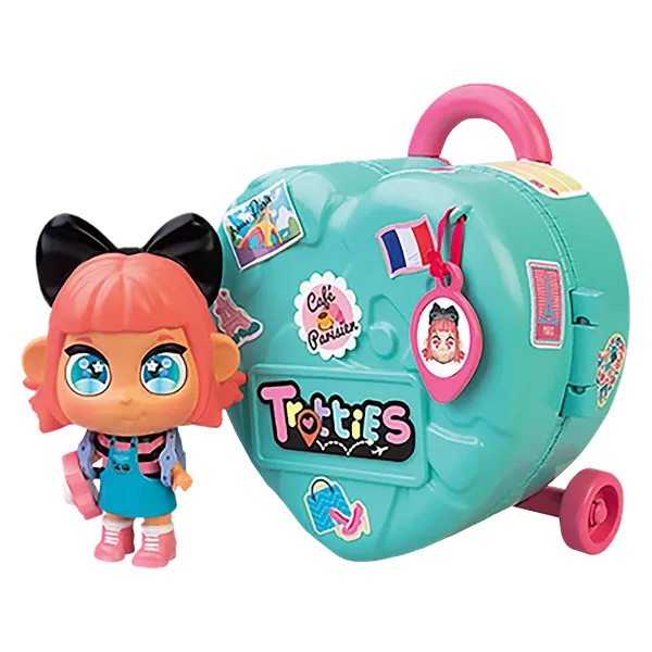Muñeca Mini Trottie Famosa con Troley en Forma de Corazón